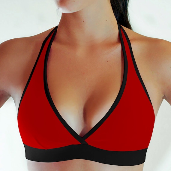 Sports Bra Tops for Women Gym Clothes Fitness Brazilian Clothes for Women  Red & Black Halter Top Palm Springs Women's Clothing Workout Top -   Canada