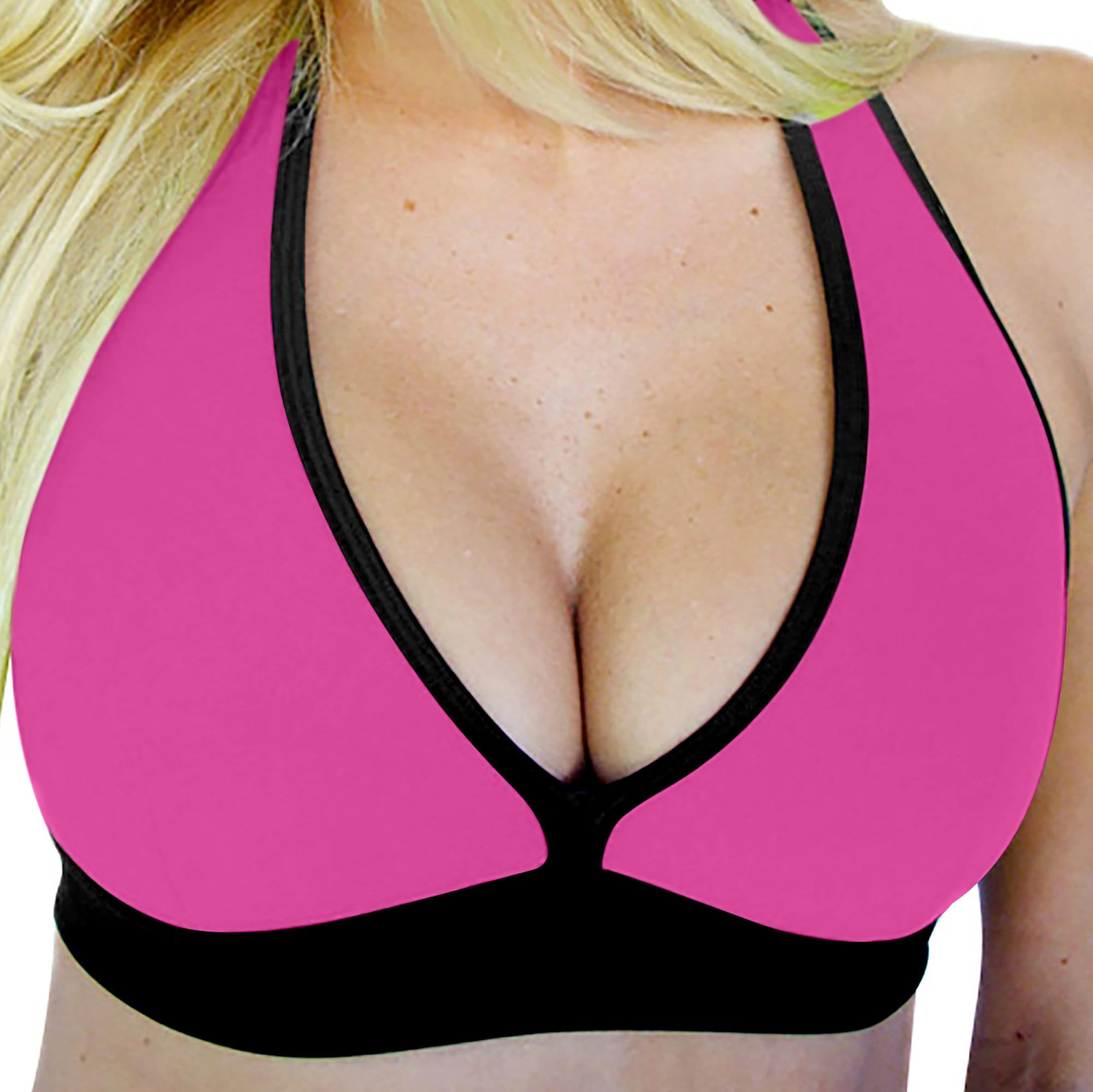 Sports Bra Tops for Women Gym Fitness Apparel Brazilian Clothes for Women  Pink & Black Halter Top San Diego Women's Clothing Workout Top 