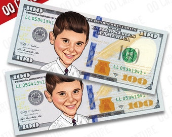 Put Your Face on 100 Dollar Bill Illustration (style#01)