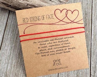 Red String of Fate Couples Bracelet, Love and Friendship Bracelet, Hilo Rojo del Destino, Handmade in USA
