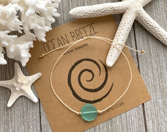 Caribbean Breeze Sea Glass Ankle Bracelets