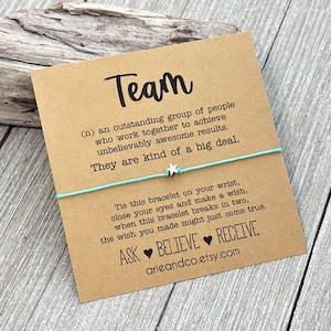 Team Wish Bracelet, Team Gift, Gift for a Team, Employee Appreciation Gifts, Team Favors