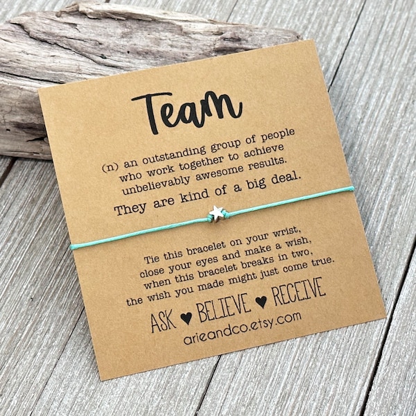 Team Wish Bracelet, Team Gift, Gift for a Team, Employee Appreciation Gifts, Team Favors