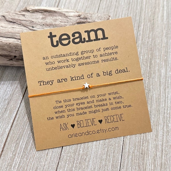 Team Gift, Best Team Ever Wish Bracelet, Gift for a Team, Employee Appreciation Gifts, Team Favors, Team Thank you, Co Worker Gift