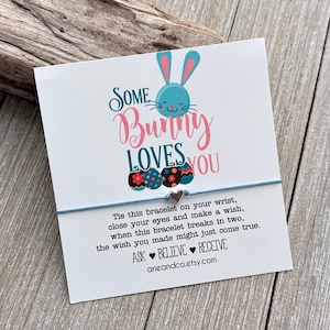 Some Bunny Loves You Wish Bracelet, Easter Wish Bracelet, Friendship Bracelet, Best Friend Bracelet, Easter Gift, Easter Party Favor