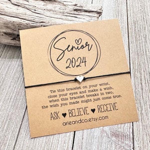 Senior 2024 Wish Bracelet, Graduation Gift, Class of 2024 Gift, Graduation Wish Bracelet, Gift for Seniors