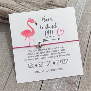 Born To Stand Out Flamingo Wish Bracelet, Best Friend Bracelet, Friend Gift, Friendship Bracelet, Flamingo Wish Bracelet