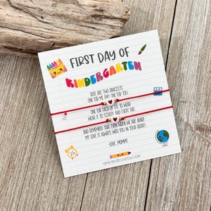 First Day of Kindergarten Bracelet Set, Mom and Daughter or Son, Back to School Gift, Matching Heart Bracelets