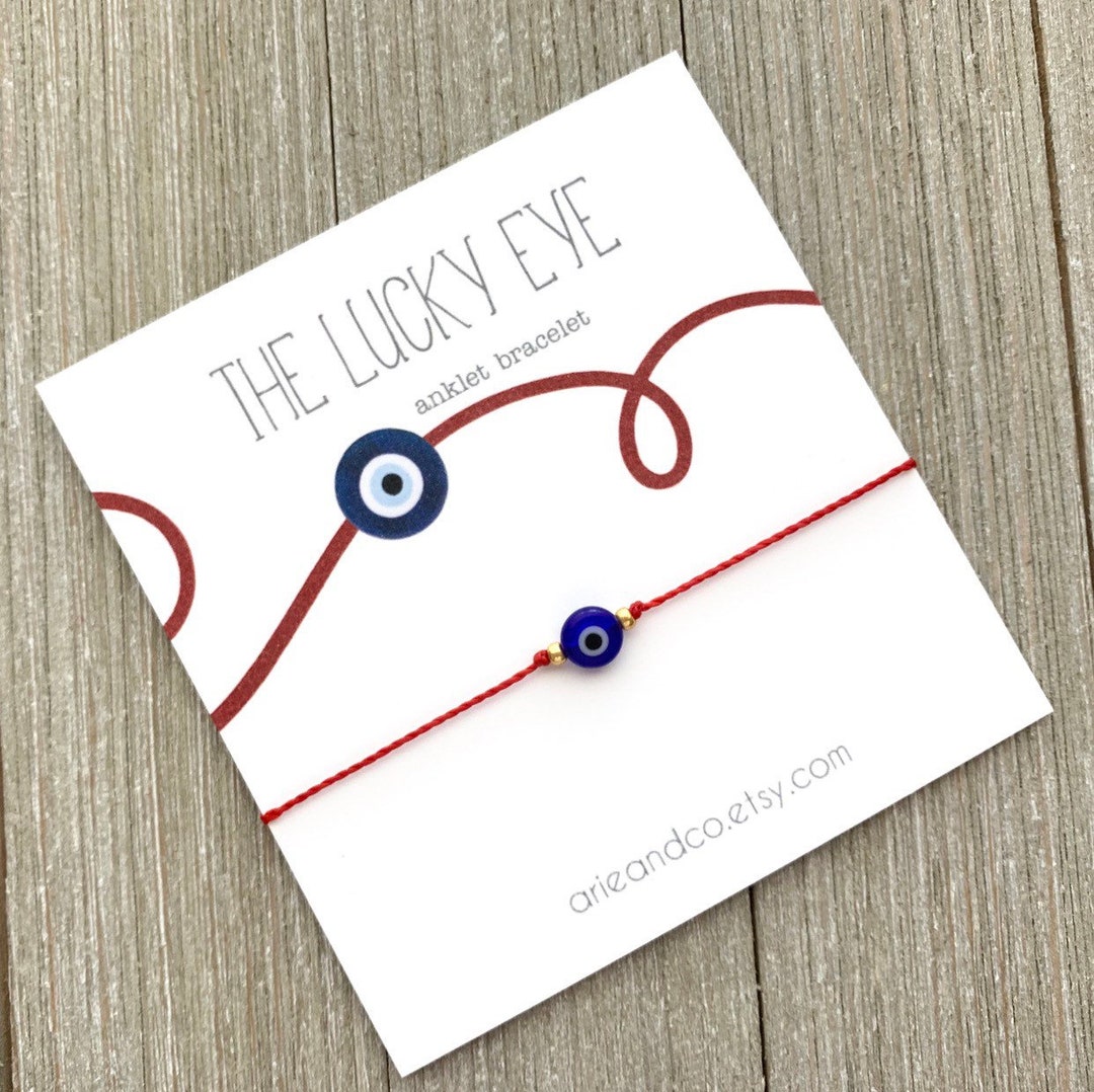 Jewel String Red String Evil Eye Protection Bracelet, Waterproof Cord Anklet, Good ...