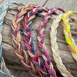 Multi Color Braided Surfer Waterproof Bracelets or Anklet Boho Bracelets, Waterproof Waxed Cord Bracelets or Anklet, Friendship Bracelets