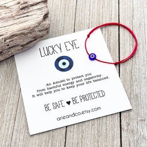 Evil Eye Protection Bracelet, Blue Evil Eye Bracelet, Kabbalah Red Bracelet, Red Bracelet, Red String Bracelet
