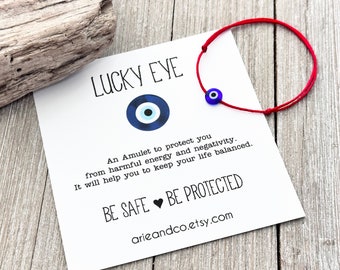 Evil Eye Protection Bracelet, Blue Evil Eye Bracelet, Kabbalah Red Bracelet, Red Bracelet, Red String Bracelet