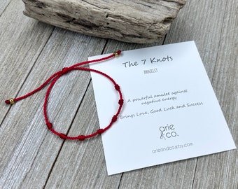 7 Knots Red Protection Bracelet, Red String Bracelet, 7 Knots Anklet Bracelet, Protection Bracelet,  Red Bracelet, Original Design