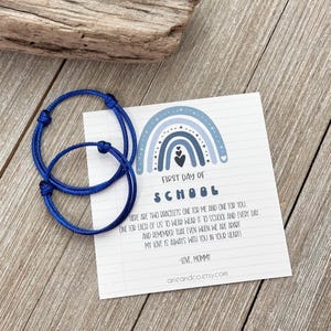 First Day of School Bracelets, Mommy and Me Matching Bracelets, Back to School Gift, Custom Grade Bracelet, Adjustable Cord Bracelet