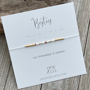 BESTIES   Morse Code Bracelet, Morse Code, Hidden Message Bracelet, Friendship Bracelet, Morse Code, Hidden Message