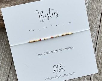 Besties Morse Code Bracelet: Hidden Message Friendship Jewelry
