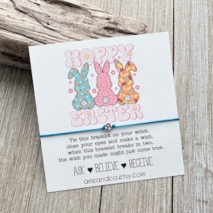 Hoppy Easter Wish Bracelet, Easter Basket Stuffers, Easter Gift, Easter Party Favor, Happy Easter Wish Bracelet, Easter Bunny Gift