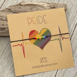 Rainbow Pride Bracelet, Rainbow Heartbeat Bracelet, LGBT, Pride Bracelet, Love Is Love Bracelet, Rainbow Crystals Bracelet