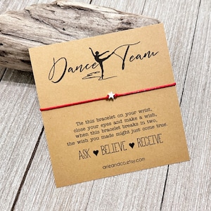 Dance Team Wish Bracelet, Dance Team Gifts, Dance Gift, Dancer Gifts, Gift for Dance Teams, Dance Teacher Gifts