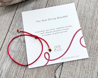Red Cord Bracelet, Red String Protection Bracelet, Amulet Red String Kabbalah Red Bracelet, Friendship Bracelet, Handmade in USA