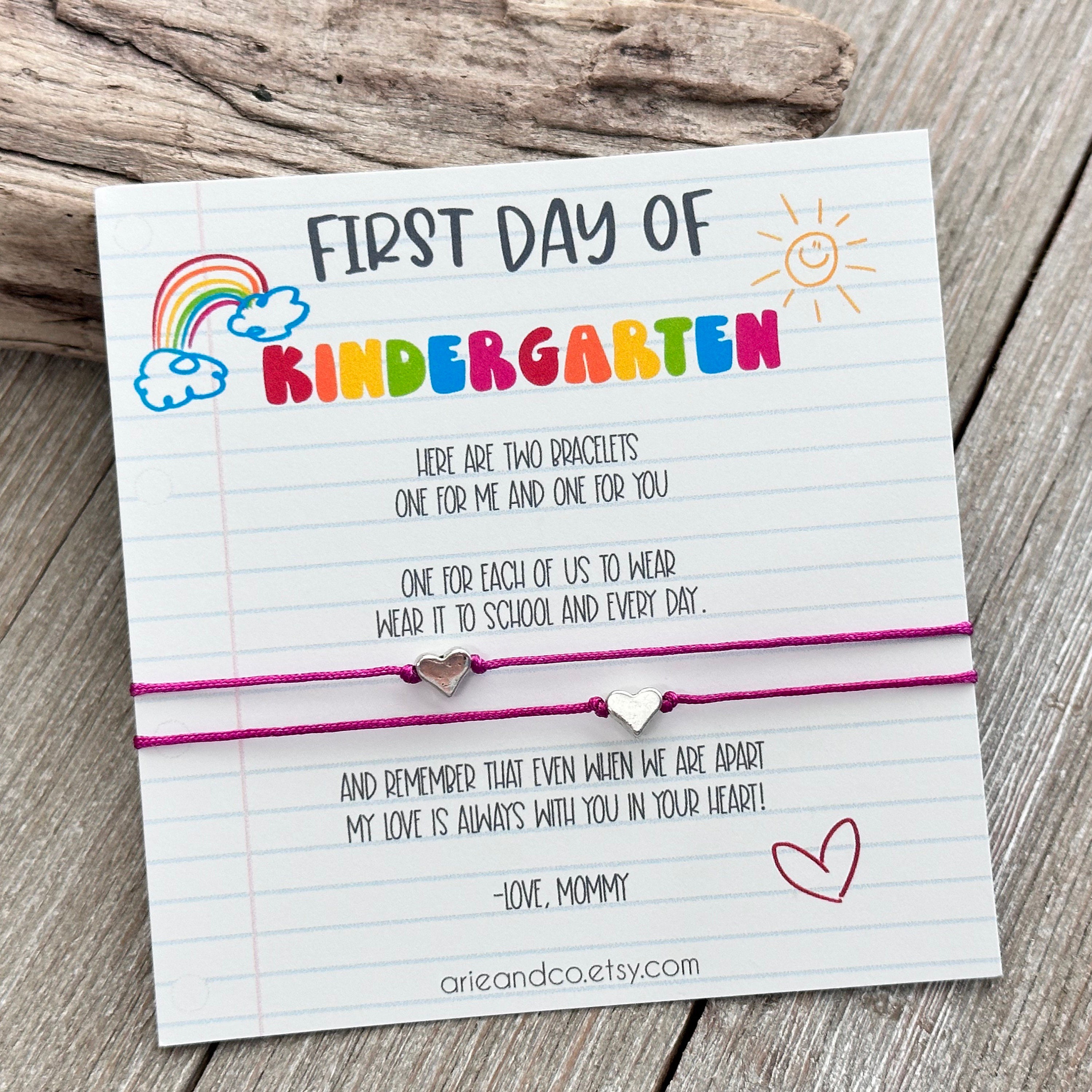 Mommy and Me Bracelets: First Day of Kindergarten Matching Set