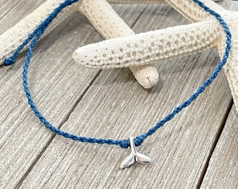 Dolphin Tail Waterproof Rope Anklet or Bracelets, Waterproof Handspun Rope Adjustable Bracelet, Surfer Beach Bracelet