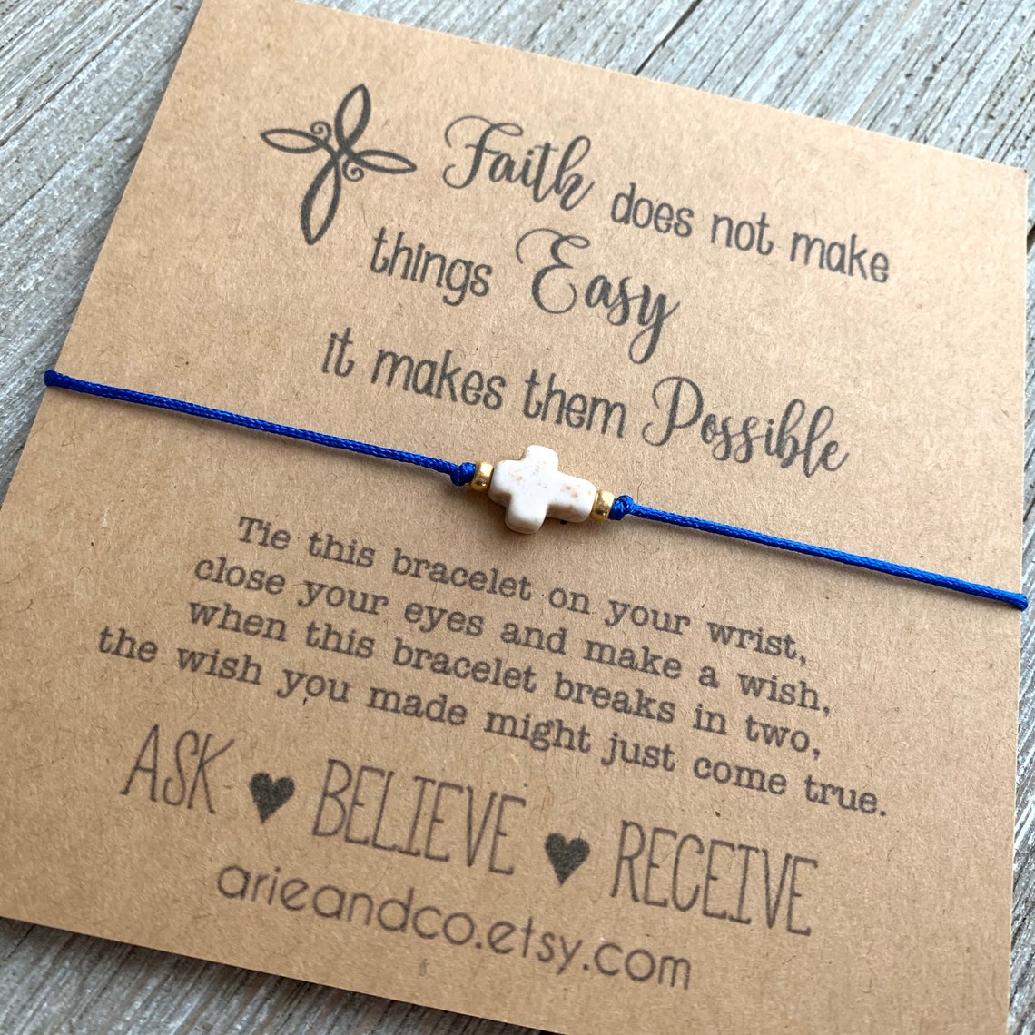 Cross Wish Bracelet Cross Friendship Bracelet Motivation Etsy