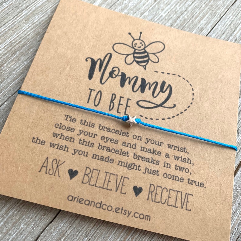 Mom to be Gift Maternity Leave Gift Arie /& Co Wish Bracelet Mommy To Bee Wish Bracelet Baby Shower Favor Personalized Baby Shower Gift