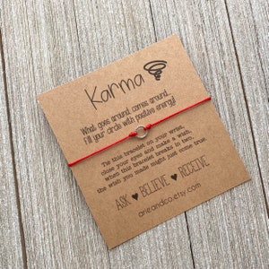 Karma Wish Bracelet, Karma Friend Bracelet, Friend Gift, Karma Friendship Bracelet, Wish Bracelet, Yoga Favor Gift, Yoga Wish Bracelet