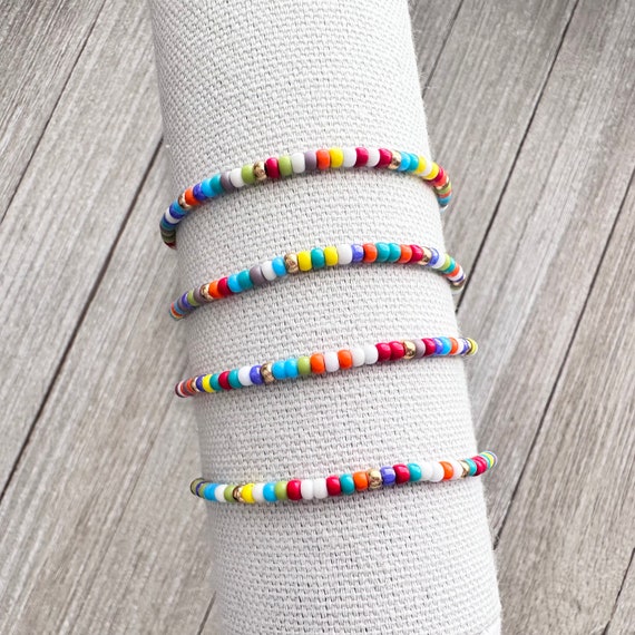 Colorful beaded bracelets deals
