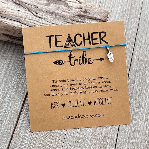 Teacher Tribe Wish Bracelet, Teacher Gift, Teacher Wish Bracelet, Friendship Bracelet, Wish Bracelet, TeacerbFavor