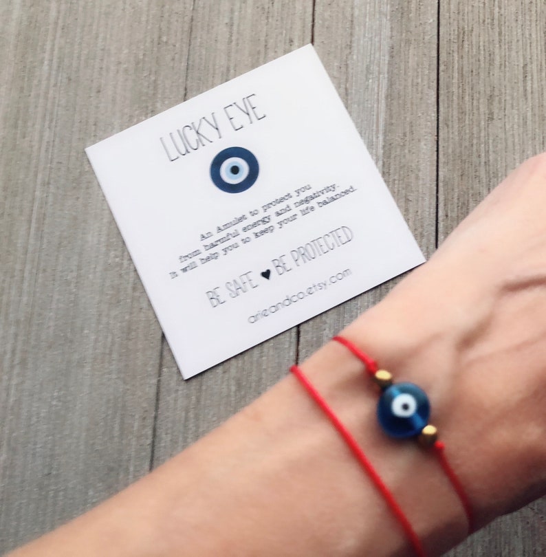 Lucky Eye Bracelet Blue Lucky Eye Red String Protection Etsy