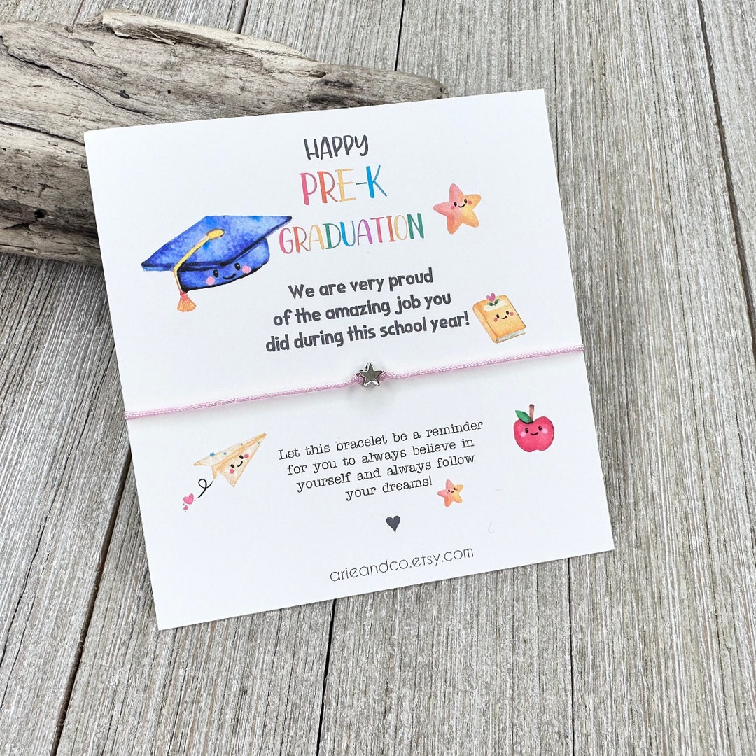 Prek Graduation Gift, Prek Bracelets, Preschool Graduation Card