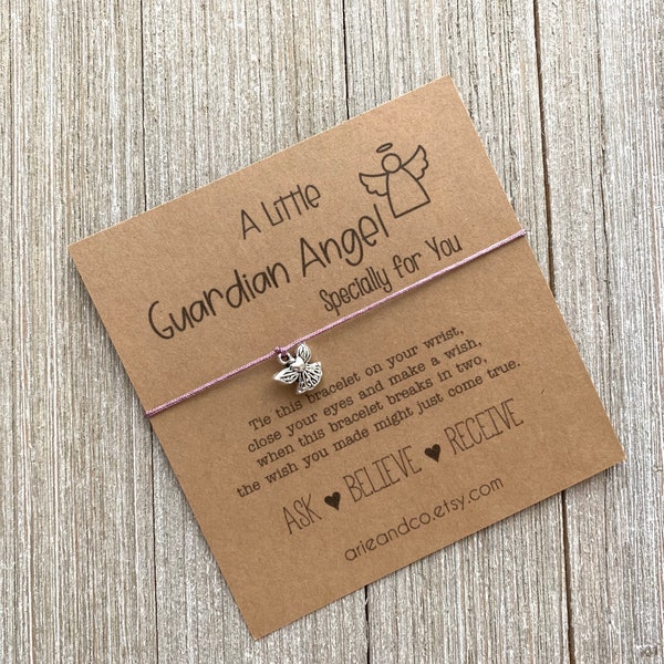 Guardian Angel Wish Bracelet, Guardian Angel Gift, Guardian Angel Bracelet, Bracelet Angel Charm Gift, Wish Bracelet