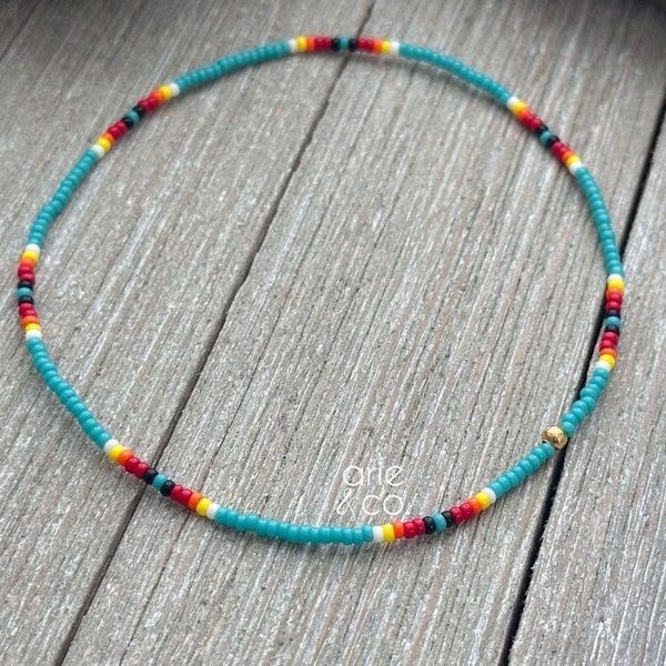 Dainty Native American Style Anklet Bracelet, Minimalist and Dainty Anklet Bracelet, Tribal Anklet, Turquoise Ankle Bracelet