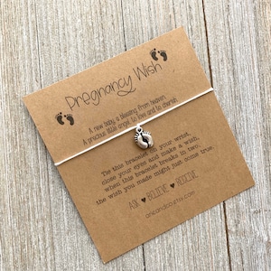 Wish Bracelet, Pregnancy Wish Bracelet, Wish Bracelet, Personalized Baby Shower Gift, Pregnancy Gift, Baby Shower Favor, Arie & Co