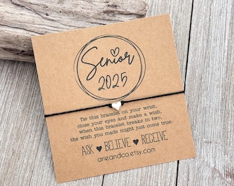 Senior 2026 Wish Bracelet, Graduation Gift, Class of 2026 Gift, Graduation Wish Bracelet, Gift for Seniors