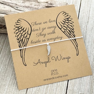 Angel Wing Bracelet, Angel Wing Wish Bracelet, Memorial Gift, Angel Wing Gift, Gift for a Friend, Wish Bracelet