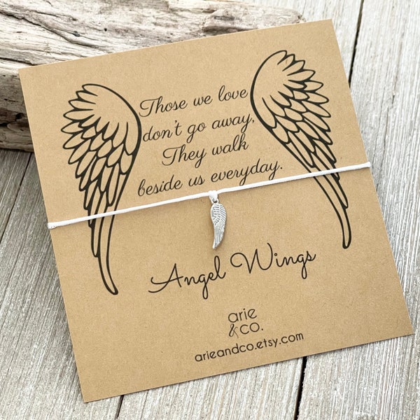 Angel Wing Bracelet, Angel Wing Wish Bracelet, Memorial Gift, Angel Wing Gift, Gift for a Friend, Wish Bracelet