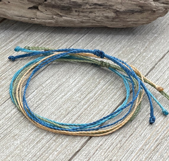 Surfer String Bracelet Anklet String Bracelets Boho Bracelets Waterproof Waxed Cord Surfer Bracelet for Woman or Men Etsy Canada