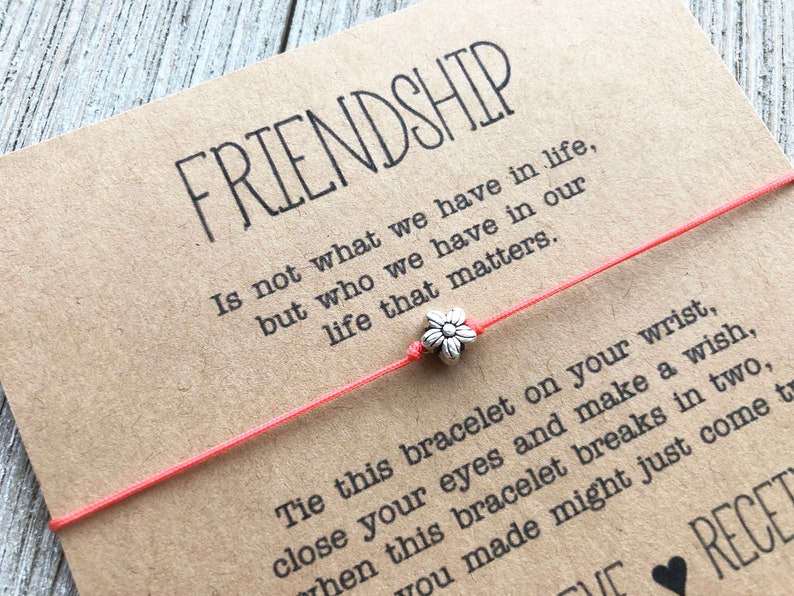 Best Friend Bracelet Friendship Bracelet Party Favor Flower Wish Bracelet Arie /& Co Friend Gift
