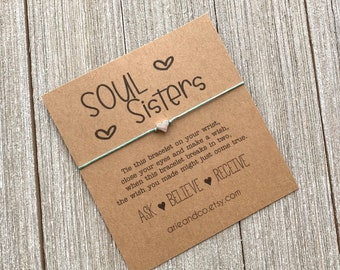 Soul Sisters Wish Bracelet, Best Friend Bracelet, Friend Gift, Friendship Bracelet, Wish Bracelet