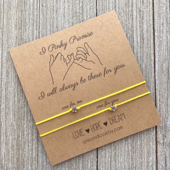 Couples Bracelet His and Her Jewelery Best Friends Bracelet Wish Bracelets Pinky Swear Bracelet Pinky Promise Bracelet Etsy