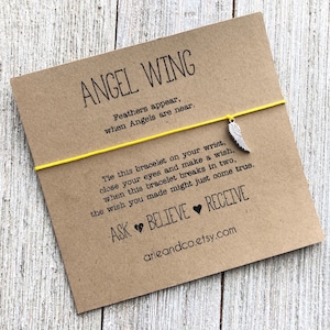 Guardian Angel Wing Wish Bracelet, Angel Wish Bracelet, Guardian Angel Gift, Angel Wing Bracelet, Angel Gift, Wish Bracelet