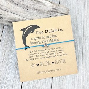 Dolphin Wish Bracelet, Dolphin Gift, Friend Gift, Friendship Bracelet, Dolphin Bracelet, Good Luck Gift, Wish Bracelet