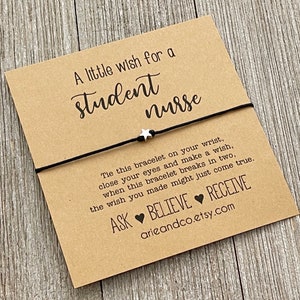 Student Nurse Wish Bracelet: Star Charm, Keepsake Card