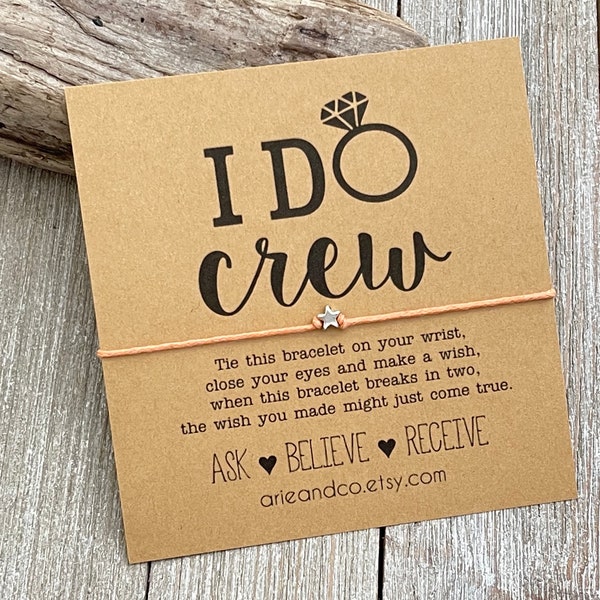 I Do Crew Wish Bracelet, Wedding Gift, Best Friend Bracelet, Gift Card, Friendship Bracelet, Wedding Favors