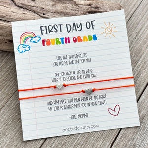 Mommy and Me Bracelets, First Day of Fourth Grade Bracelets, First Day of School Bracelets, Back to School Matching Bracelets