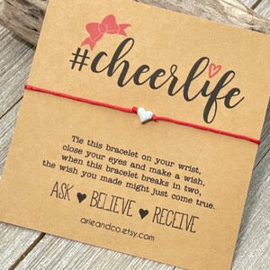 Cheerlife Wish Bracelet, Cheer Coach Gifts, Cheerleader, Team Party Favors image 2