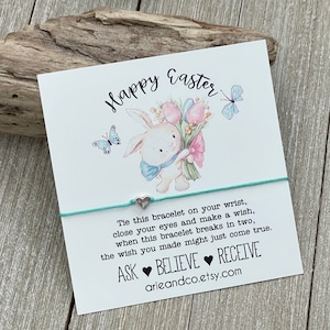 Happy Easter Wish Bracelet, Easter Basket Stuffers, Easter Gift, Easter Party Favor, Easter Wish Bracelet, Easter Bunny Gift
